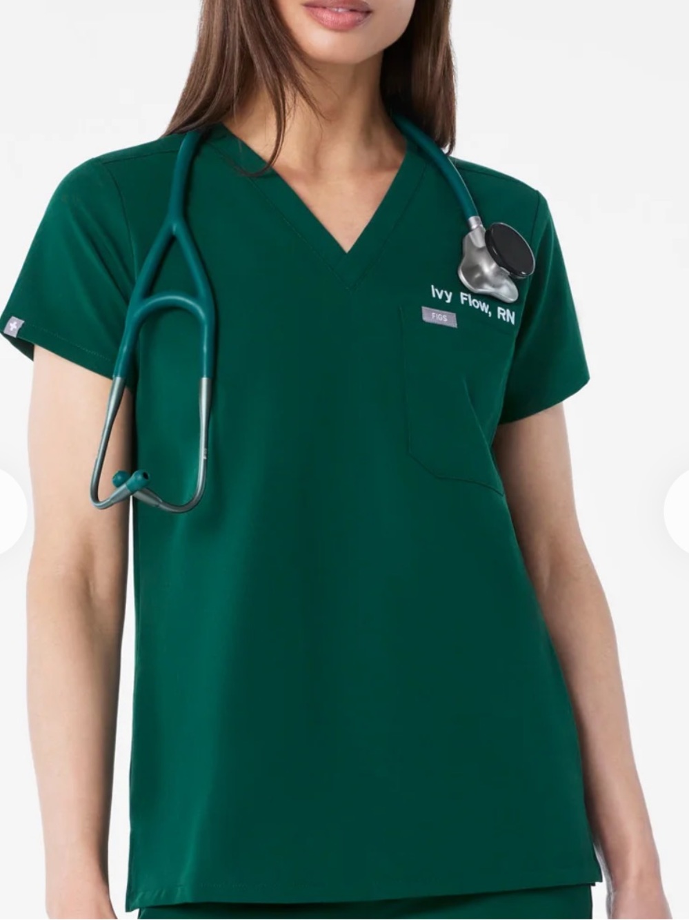 FIGS Women’s Catarina Scrub Top in Forest Green Size XS